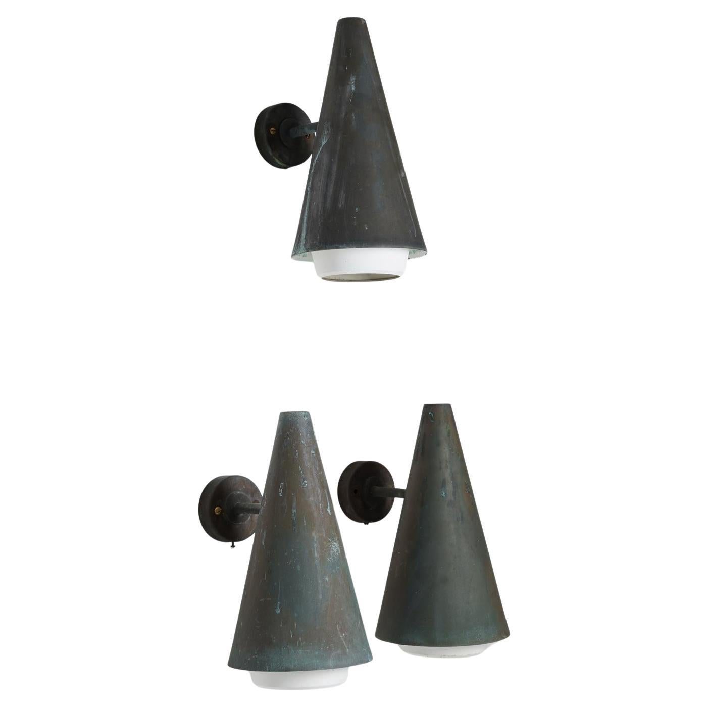 Swedish Outdoor Wall Lamps in Copper by Hans-Agne Jakobsson