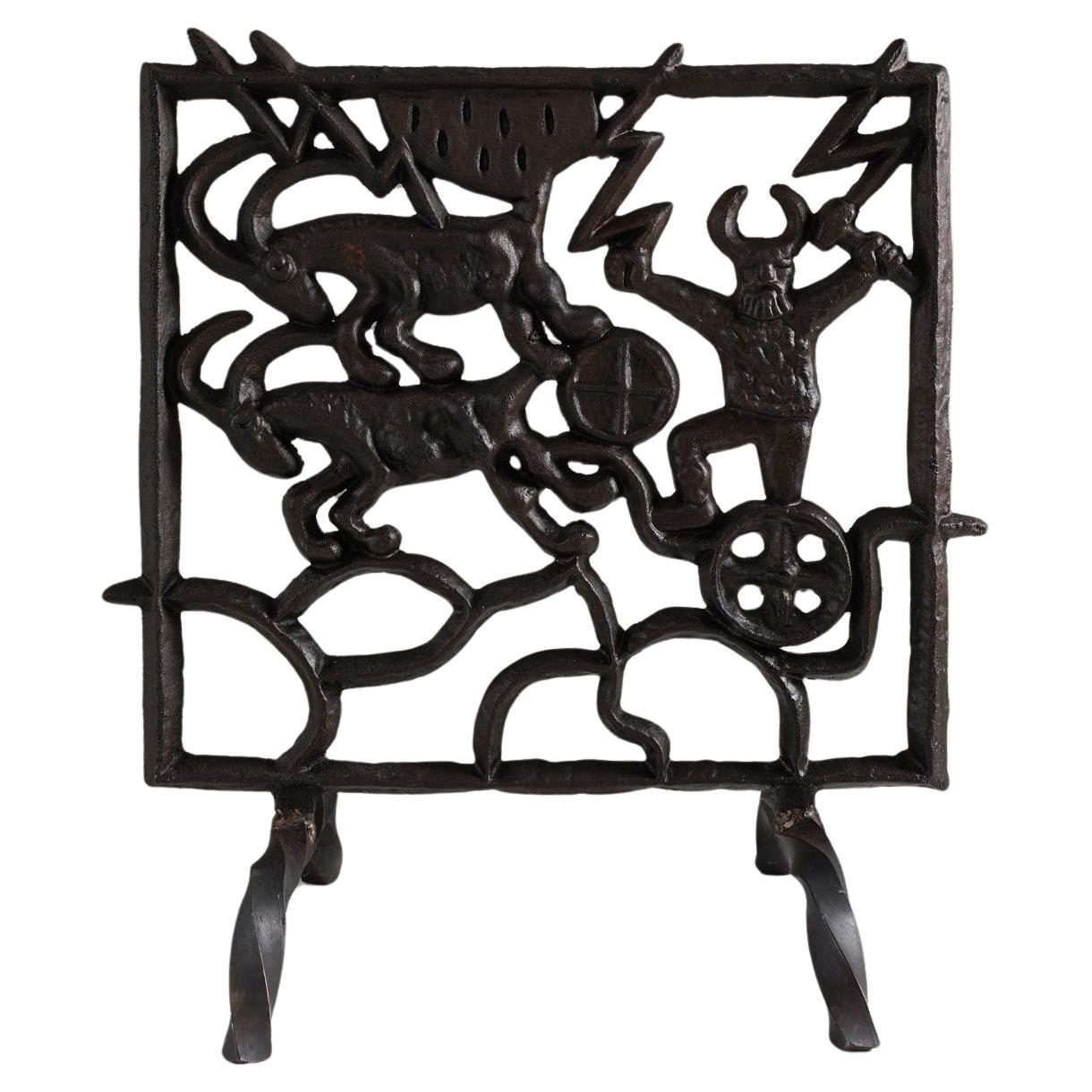 Midcentury Scandinavian Fireplace Screen by Olle Hermansson