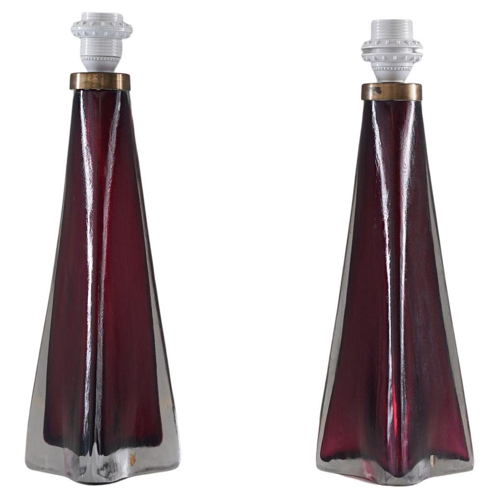 Swedish Midcentury Table Lamps by Carl Fagerlund for Orrefors