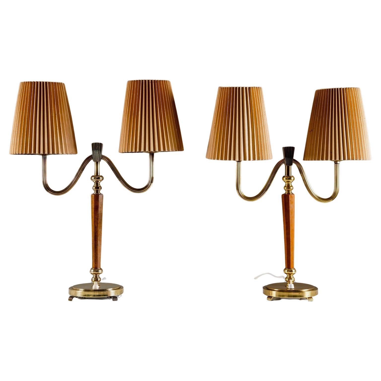Pair of Swedish Grace Table Lamps Model 15455 by Böhlmarks
