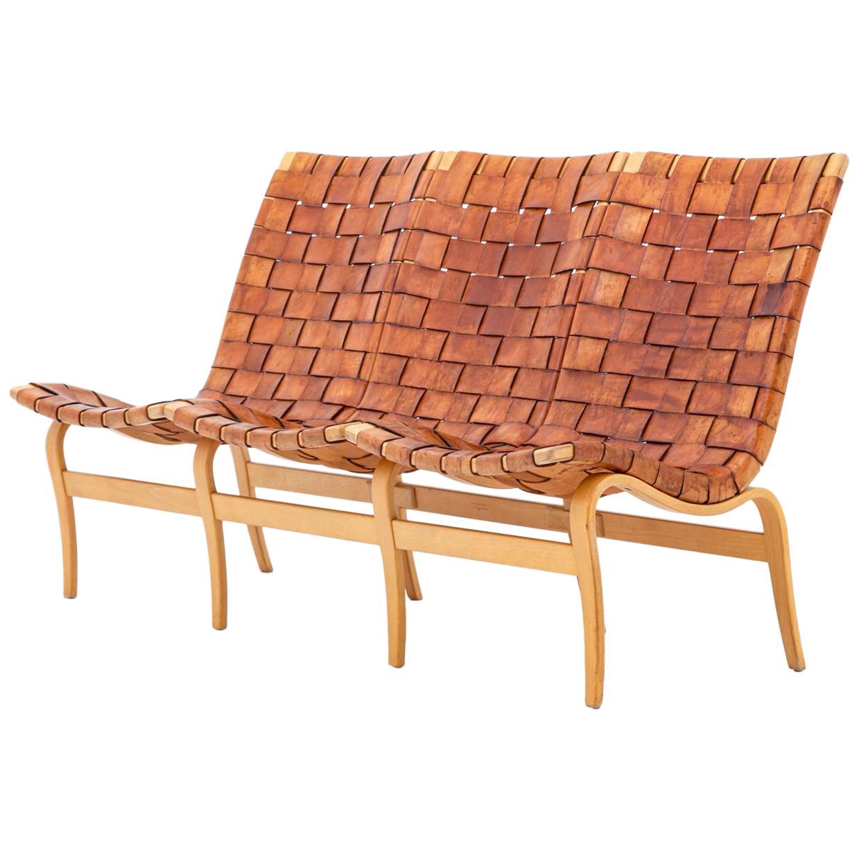 Scandinavian Midcentury Leather Sofa "Eva" by Bruno Mathsson