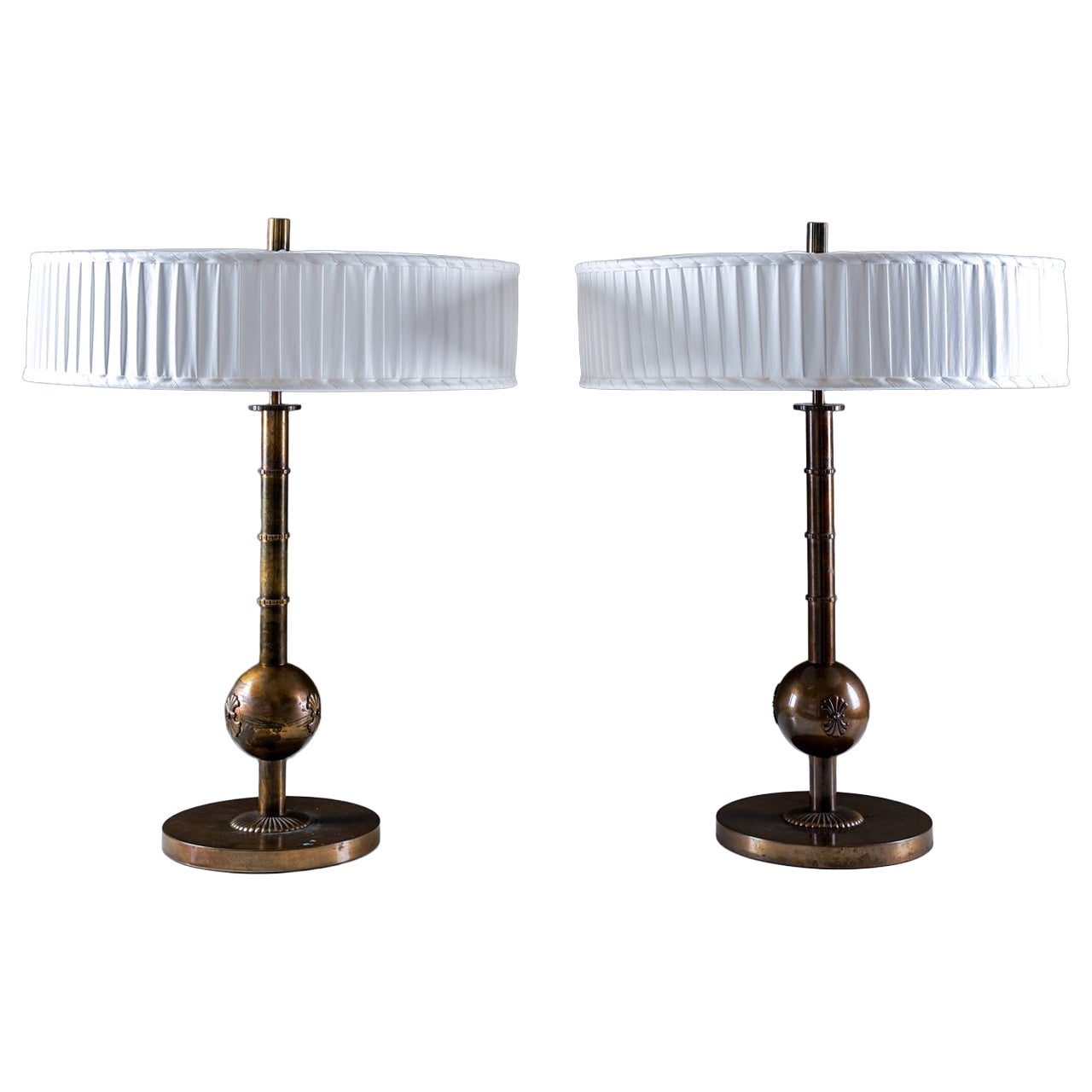 Pair of Table Lamps by Böhlmarks, Sweden, 1930s