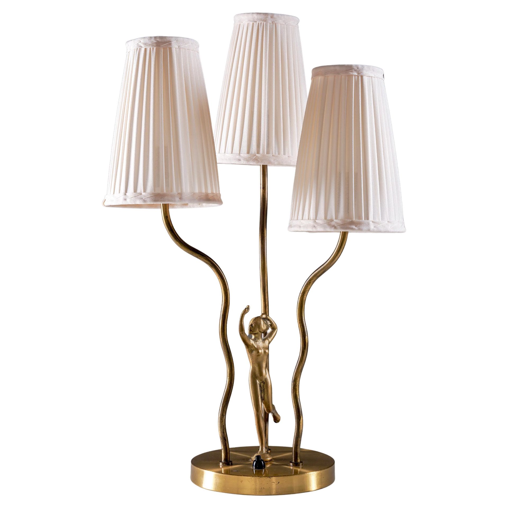 Swedish Art Deco Table Lamp in Brass