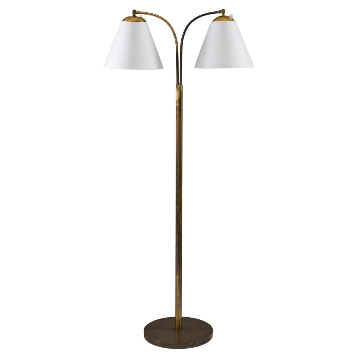 Swedish Modern Floor Lamp in Brass, 1940s