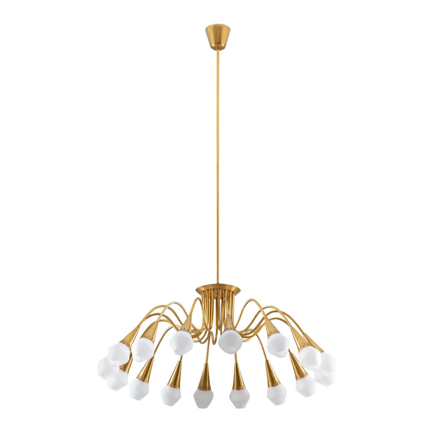 Scandinavian Midcentury Starburst Chandeliers in Brass by Böhlmarks, Sweden
