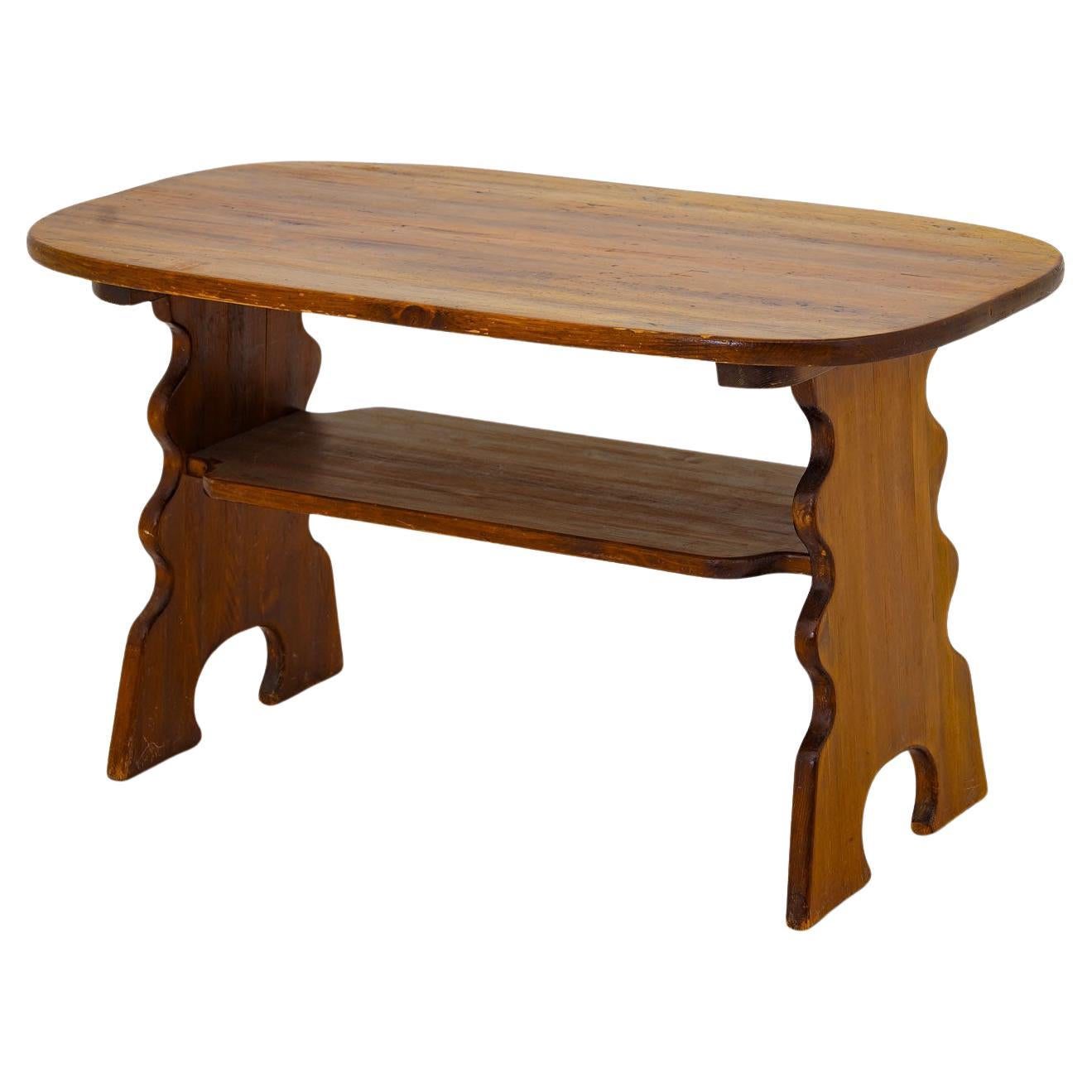 Swedish Side Table in Pine attributed to Bo Fjæstad, 1930s