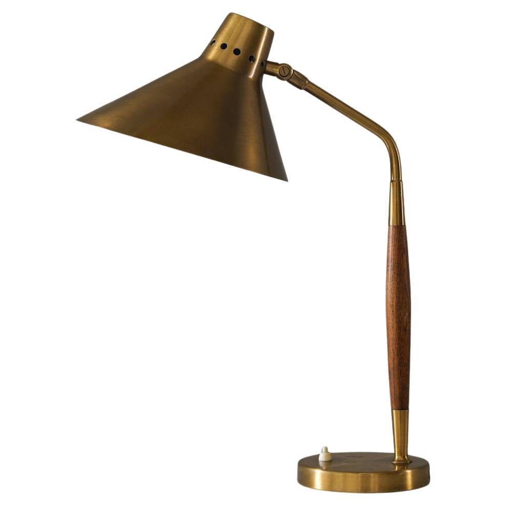 Swedish Midcentury Table Lamp in Perforated Brass