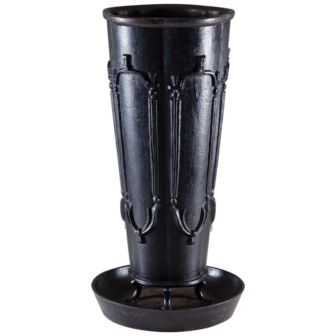 Cast Iron Umbrella Stand by Edvin Ollers for Näfverqvarns Bruk