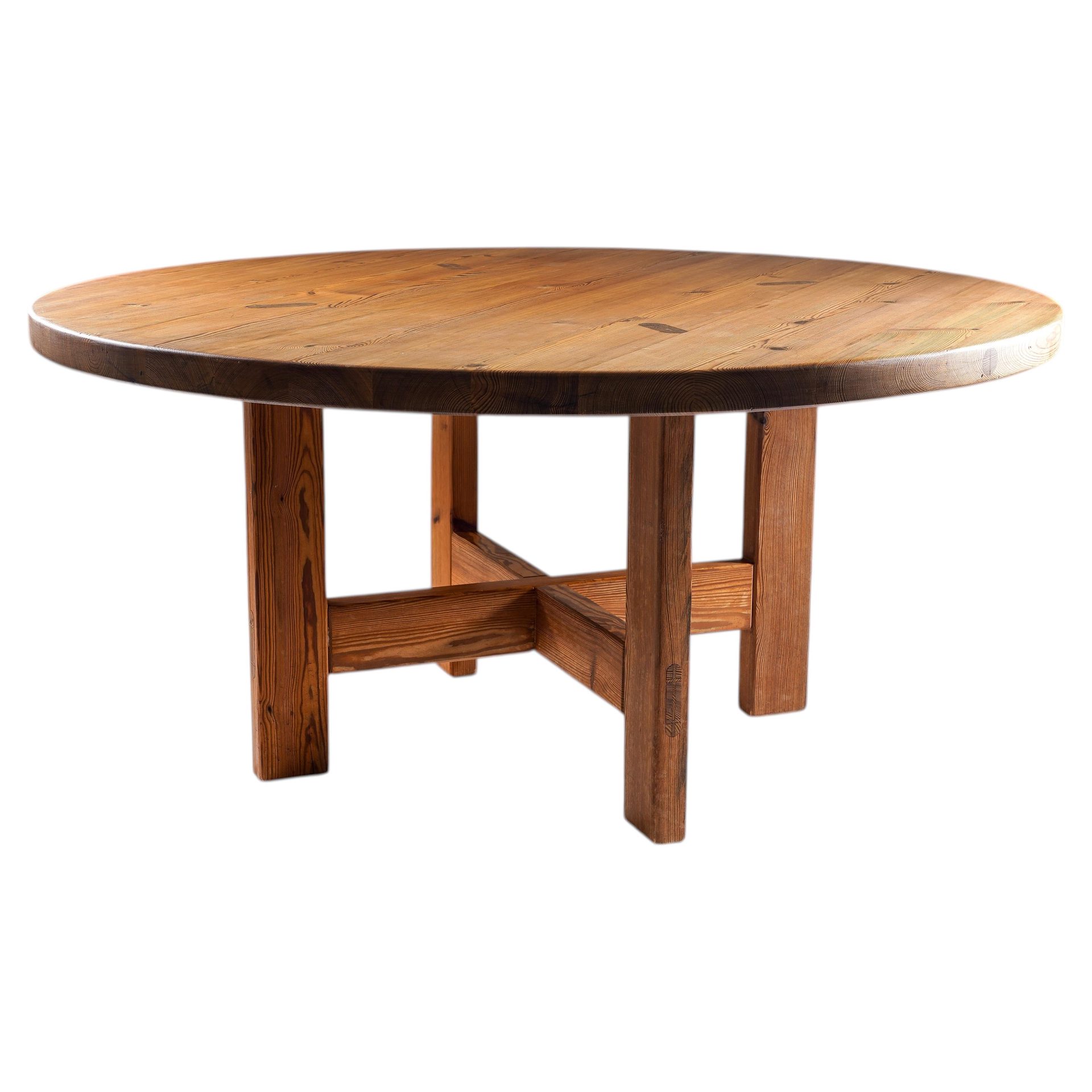 Large Swedish Dining Table in Pine by Roland Wilhelmsson