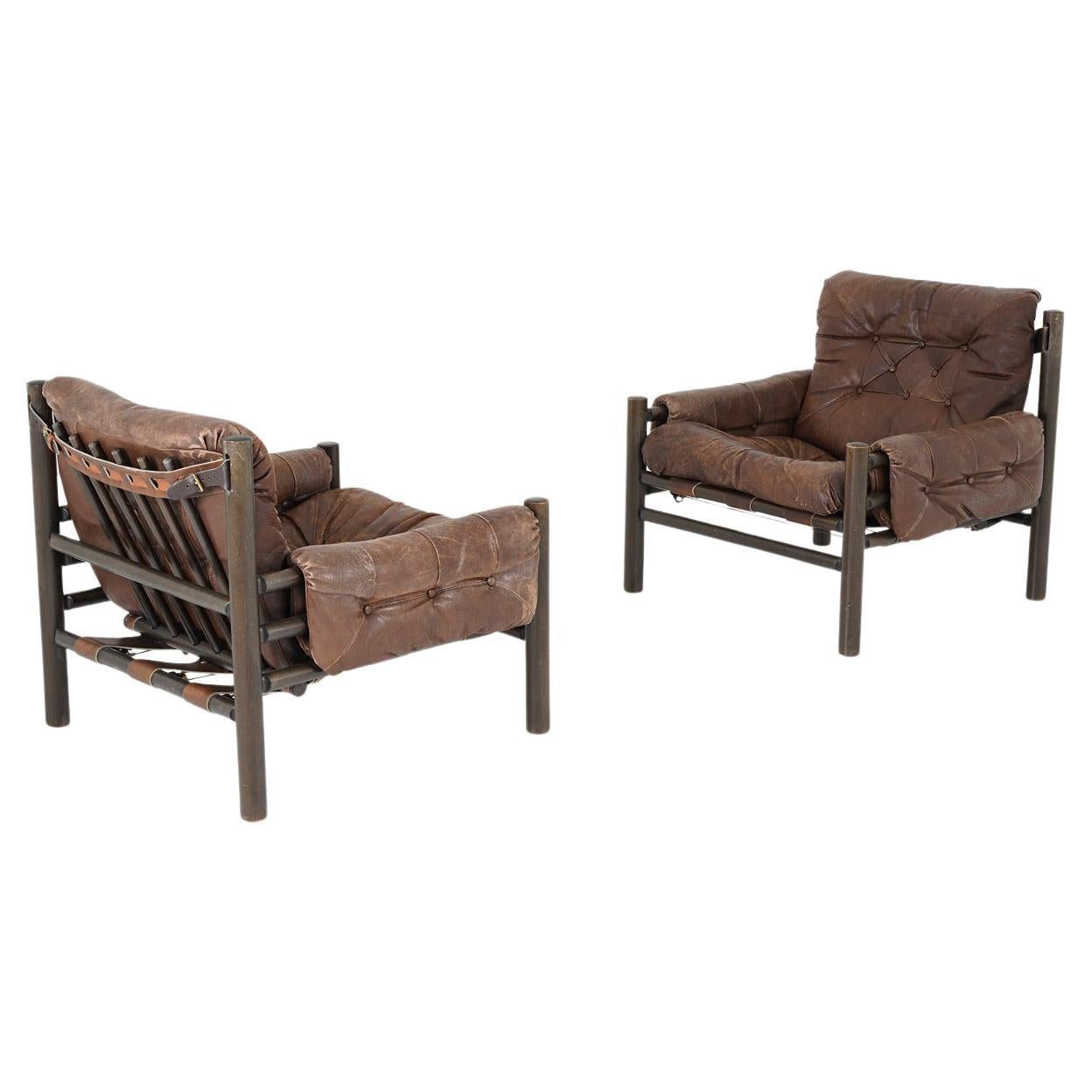 Midcentury Scandinavian Bruksbo Safari Chairs
